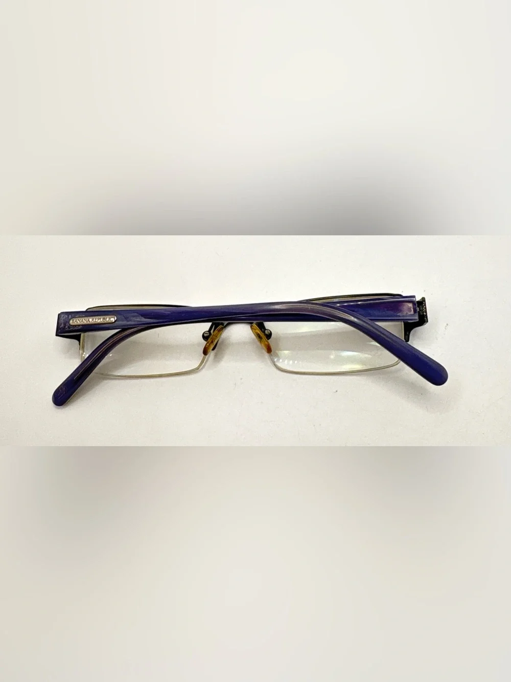 Banana Republic Dina Blue Oval Half-Rim Sunglasses Frames Only